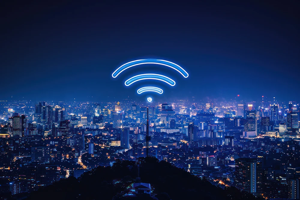 Wireless Network Cityscape Night