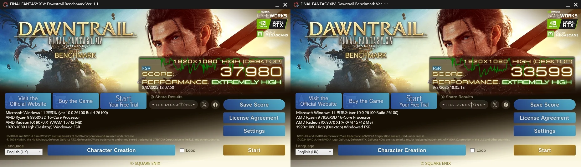 E59950x Final Fantasy Xiv Dawn Trail Benchmark Horz