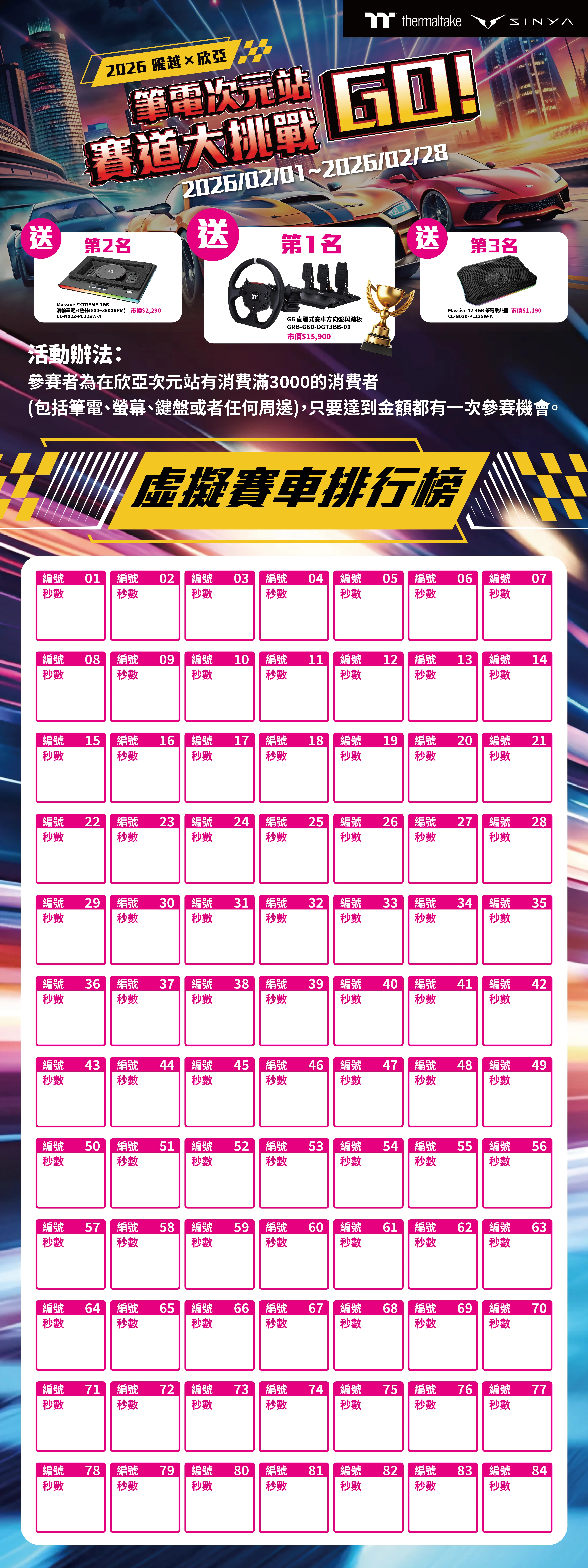 次元站曜越車神挑戰賽 立牌1 0