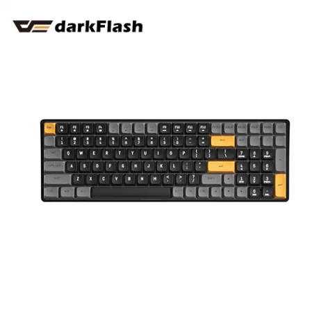 darkFlash 機械鍵盤 GD100 雙模機械式鍵盤（焦糖色／有線-無線／黃軸／中文／無光／多媒體按鍵／熱插拔／PBT／1 年保固）